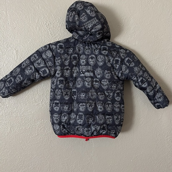 Marvel Comic Avengers Boys Toddler Kids Reversible Coat Jacket 3T Puffer Sherpa - Picture 6 of 10